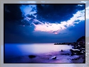Ocean, Skały, Chmury