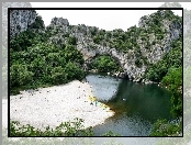 Skały, Łódki, Rzeka, Plaża
