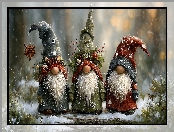 Trzy, Białe, Brody, Skrzaty, Grafika AI