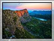 Słońca, Australia, Góry, Jezioro, Wschód