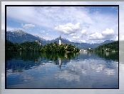Słowenia, Kóściół, Góry, Jezioro, Bled