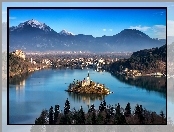 Słowenia, Góry, Jezioro, Wyspa, Bled