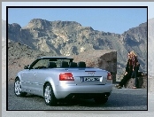 Srebrny, Góry, Audi A4, Cabrio