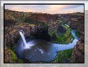 Stan Waszyngton, Rzeka, Skały, Stany Zjednoczone, Wodospad Palouse, Palouse River