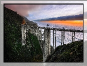 Most Bixby Creek, Stan Kalifornia, Stany Zjednoczone, Rzeka, Region Big Sur, Góry