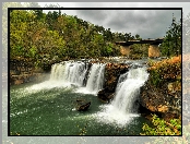 Stany Zjednoczone, Rzeka, Las, Stan Alabama, Little River Canyon National Preserve, Most, Wodospad Little River Falls