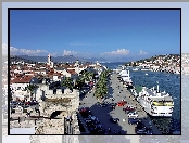 Morze, Statki, Wycieczkowe, Panorama, Miasta, Trogir, Nabrzeże