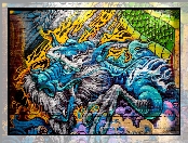 Ściana, Smok, Street art