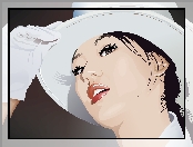 Grafika 2D, Kobieta, Biały kapelusz, Rękawiczki, Moda i Styl