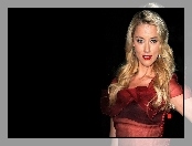 Sukienka, Amber Heard, Blond, Włosy, Kolczyki
