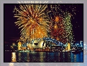 Sydney, Opera, Sylwester, Hrbour Bridge