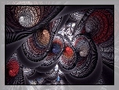 Szare, Grafika, Spirale, Abstrakcja