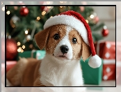 Czapka, Mikołaja, Pies, Szczeniak