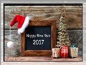 Choinka, Szczęśliwego Nowego Roku 2017, Prezenty, Życzenia