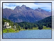 Szwajcaria, Jezioro, St.Moritz, Góry, Hotel