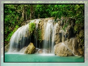 Skały, Wodospad Erawan Waterfall, Park Narodowy Erawan, Prowincja Kanchanaburi, Tajlandia