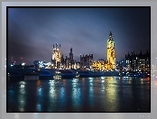 Rzeka Tamiza, Anglia, Londyn, Westminster, Big Ben