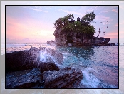 Skały, Tanah Lot, Świątynia, Indonezja, Morze, Bali