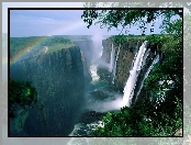 Tęcza, Republika Zambii, Kanion, Wodospadu