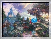 Cinderella, Thomas Kinkade, Reprodukcja, Tęcza, Kopciuszek, Las