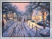 Thomas Kinkade, Zima, Ulica, Miasteczko, Malarstwo