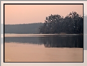 Topniejące, Zmierzch, Jezioro, Drzewa