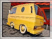 Żółty, Volkswagen T3 Transporter, 3D