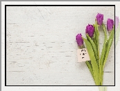 Tulipany, Dzień Matki, Karteczka, Napis