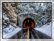 Tunel, Zima, Droga, Skały