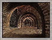 Tunel, Cegły, Sklepienie łukowe, Kamienie