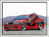 Tuning, Czerwony, Czarny, BMW 3, E36