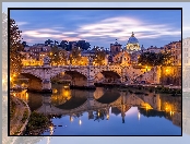 Bazylika św. Piotra, Rzym, Watykan, Most św. Anioła, Rzeka Tyber