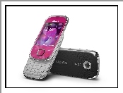 Tył, Nokia 7230, Różowa, Srebrna, Czarna