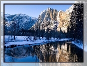 Dolina, USA, Zima, Yosemite, National, Park, Kalifornia