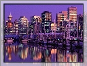 Vancouver, Odbicie, Woda, Architektura