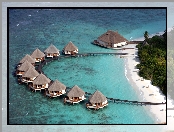 Wakacje, Malediwy, Plaża, Woda, Ocean