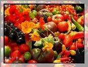 Warzywa, Nasturcji, Owoce, Kwiaty