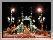 Węgry, Most, Światła, Noc, Budapeszt