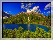 Widok, Jezioro, Góry, Tatry, Lasy, Na