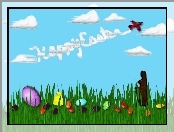 Wielkanoc, samolot, jajeczka, zajączek