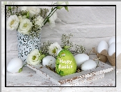 Wielkanoc, Dekoracja, Jajka, Kwiaty