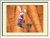 Wielkanoc, królik z marchewkami