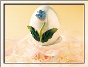 Niebieski, Kwiatek, Wielkanocne, Jajo