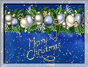 Życzenia, Grafika, Boże Narodzenie, Girlanda, Bombki, Śnieg, Święta