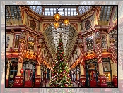 Święta, Anglia Boże Narodzenie, Pasaż handlowy, Londyn