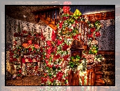 Święta, Boże Narodzenie, Kolorowa Choinka, Prezenty, Wnętrze
