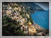 Włochy, Domy, Miasteczko Amalfi, Wybrzeże