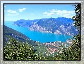 Włochy, Jezioro, Garda, Góry, Panorama