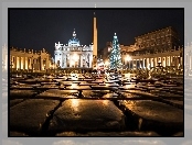 Miasto Nocą, Włochy, Rzym, Watykan, Bazylika św. Piotra