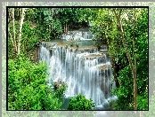 Wodospad, Huai Mae Kamin, Tajlandia
